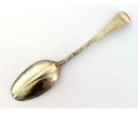 A George I Irish silver rat-tail table spoon by John Hamilton, Dublin, 1715, 19.8 cm. long, wt. 62 gm.Crowned harp, date lett