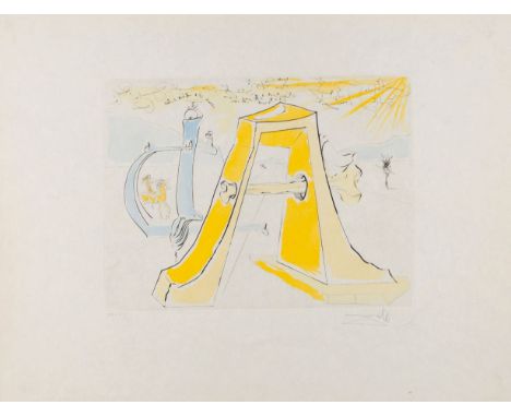 Salvador Dalí (1904-1989)"A.D., Hommage à Dürer", 1971Dry point etching and stencil on Japanese paperSigned and numbered XXXV