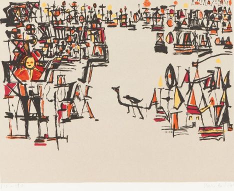 Maria Helena Vieira da Silva (1908-1992)"Carnaval"Lithograph on paperSigned and numbered 110-19018x23 cm (image)32,5x50 cm (f