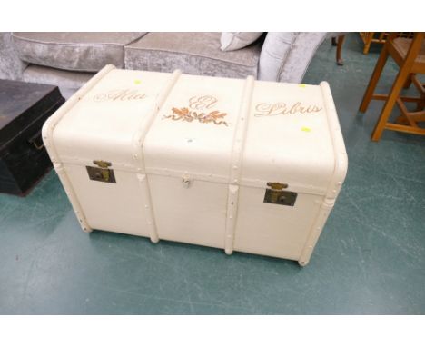 Cream painted travel trunk