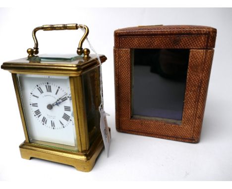 J. Cameron & Son of Kilmarnock Paris made carriage clock with case