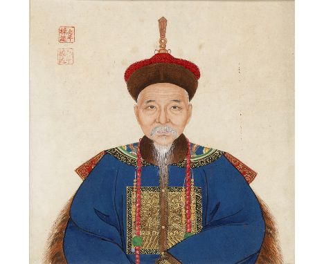 'PORTRAIT OF A SECOND-RANK OFFICIAL', QING DYNASTYChina, 18th-19th century. Ink, watercolors, and gilt on paper. The finely p