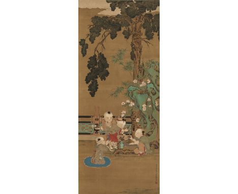 'CHILDREN AT PLAY', INSCRIBED DING GUANPENG (ACTIVE 1708-1771)China, Qing Dynasty, mid-18th – early 19th century. Ink and wat