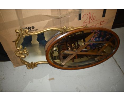 Two vintage wall mirrors including ornate frame