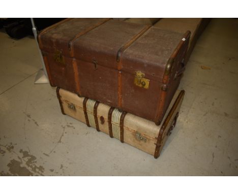 Two vintage luggage trunks