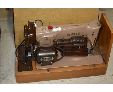 A vintage electric Singer sewing machine
