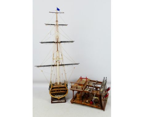 Panart - Mamoli - Two constructed between deck sections. Lot consists of a Panart 1:23 scale Section Deck Between Gun Bays ki