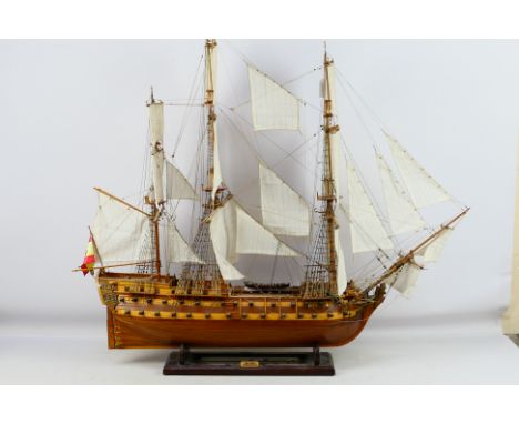 Artesania Latina - A kit built wooden model of the Spanish ship San Juan Nepomuceno. The kit is attributed to the 1:90 scale 