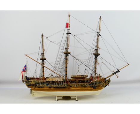 Panart - A kit built wooden model of the armed Royal yacht 'Royal Caroline 1749'. The kit is attributed to the 1:47 scale kit