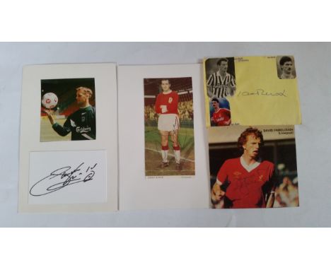 FOOTBALL, Liverpool signed selection, inc., images, cuttings &amp; pieces, all laid down; Ian Rush, Ray Clemence, Gerry Byrne