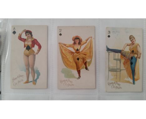 MOORE &amp; CALVI, Beauties, playing card inset, various series, a few P to FR, mainly G, 48