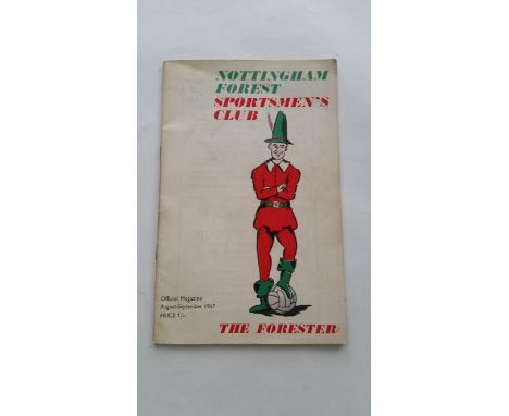 FOOTBALL, Nottingham Forest Sportsmen's Club official magazine, The Forester, first issue, August/September 1967, some staini