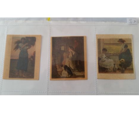 MURATTI, silks, Canvas Masterpieces, 1916, series M Large Globe, complete, 71 x 60mm, VG, a few EX, 40