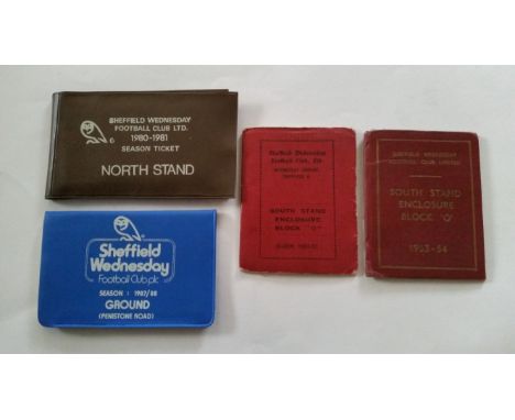 FOOTBALL, Sheffield Wednesday season ticket booklets, inc. 1951/52 for south stand, 1953/54 for south stand, 1980/81 for nort