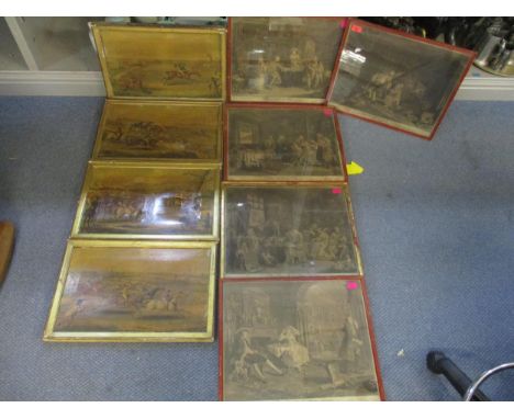Published by Hogarth - engraved by R.F Ravenet - a set of five engraved prints from the Marriage H-La-Mode series, plates 1, 