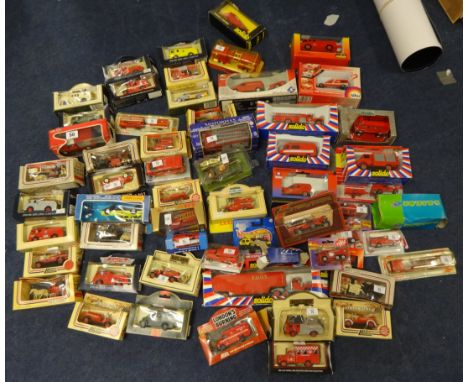 Collection of Fire Engine Diecast Models, mainly Vanguards, Yesteryear, Lledo, also Toner Game, the contents of two boxes