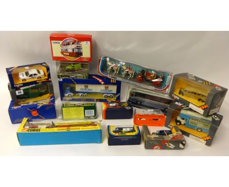 Collection of boxed Corgi Toys including rescue truck, 1977 Coronation coach etc