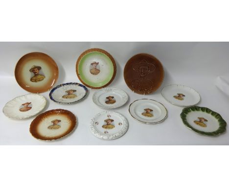 A bread plate with portrait of Col R.S.S.B-P t/w ten other similar plates (11)