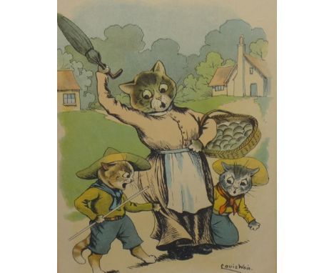 Four framed prints after Louis Wain 'Boy Scouts' (4)