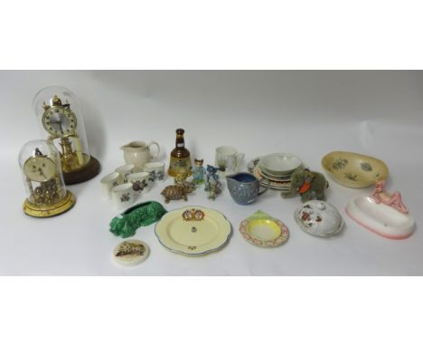 Two Anniversary clocks, general china wares, Steiff small elephant, Wade Tom and Jerry and Mabel Lucie Attwell