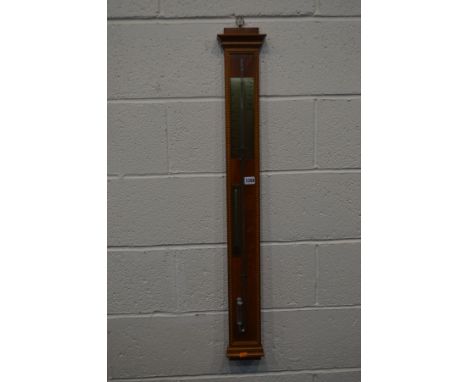 A MODERN MAHOGANY STICK BAROMETER, height 103cm
