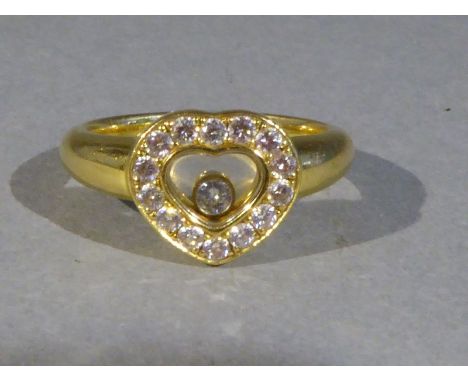 An 18ct Gold Diamond Heart Ring. Chopard Happy