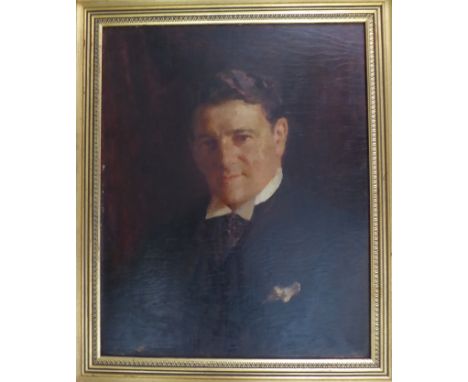 Oil on board in gilt frame by Leonard Frank Skeats (1874- 1943) Portrait of a Gentleman. H49.5cm W 39.5cm