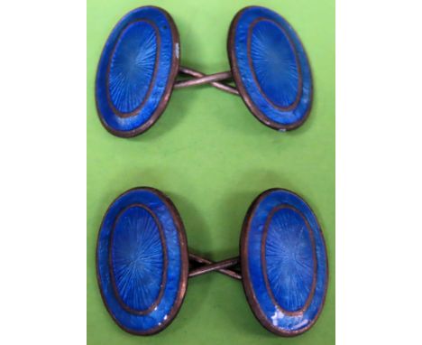 Pair of enamelled vintage 'silver' cufflinks

used and unchecked 