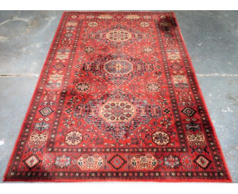 Vintage Mossoul floor rug. Approx. 241 x 173cms

reasonable used condition. needs a clean 