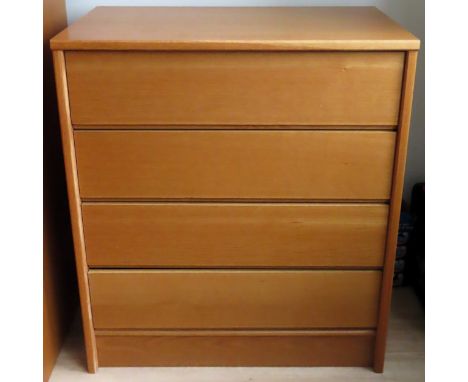20th century light oak chest of four drawers. Approx. 90 x 89 x 46cms

reasonable used condition with minor scuffs and scratc