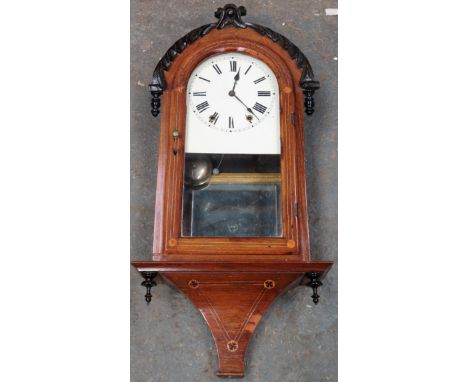 Early 20th century inlaid mahogany American style wall clock. App. 85cm H

Used condition, not tested for working 