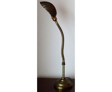 Vintage brass shell form adjustable desk lamp

reasonable used condition. not tested 