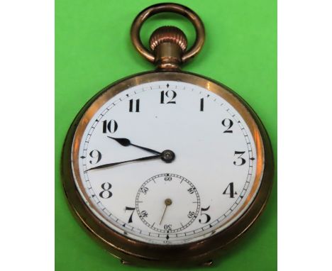 Vintage gold plated pocket watch with enamelled circular dial

used and unchecked 