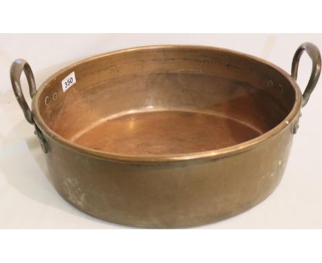 Large Victorian copper preserves pot, D: 45 cm. P&amp;P Group 3 (£25+VAT for the first lot and £5+VAT for subsequent lots) 