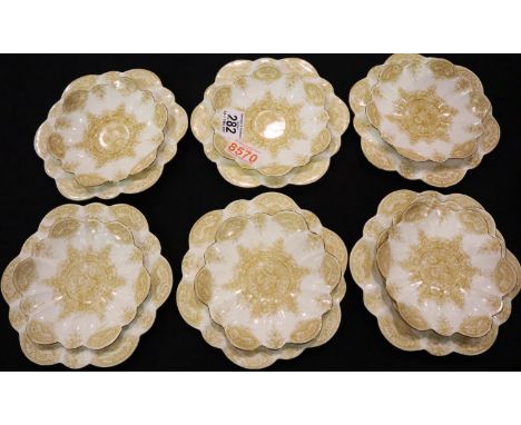 Victorian set of six Wileman cake plates with six saucers. P&amp;P Group 3 (£25+VAT for the first lot and £5+VAT for subseque