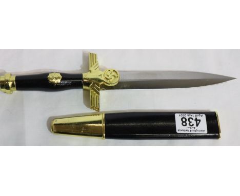 German WWII replica RLB dagger in scabbard. P&amp;P Group 1 (£14+VAT for the first lot and £1+VAT for subsequent lots) 