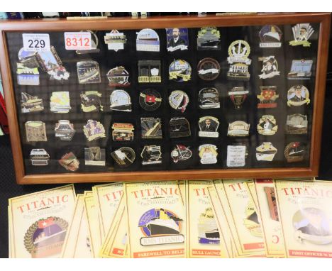 Cased complete set of Titanic enamel pin badges with certificates, RRP £500.00. P&amp;P Group 3 (£25+VAT for the first lot an