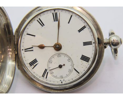 Hallmarked silver fusee pocket watch, lacking glass. P&P Group 1 (£14+VAT for the first lot and £1+VAT for subsequent lots)Co