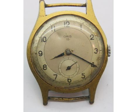 Vintage Oris 15 gents wristwatch head requiring attention. P&amp;P Group 1 (£14+VAT for the first lot and £1+VAT for subseque