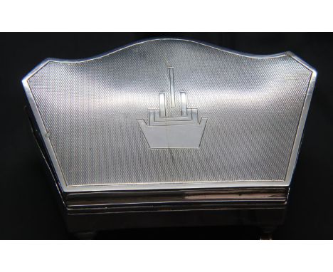 Silver Art Deco jewellery box, assay marks for Birmingham. P&amp;P Group 1 (£14+VAT for the first lot and £1+VAT for subseque