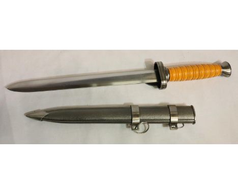 German third Reich replica red cross ceremonial dagger with scabbard. P&amp;P Group 2 (£18+VAT for the first lot and £3+VAT f