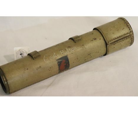 WWII Officers private purchase telescope, hand painted with the 8th Army logo. P&amp;P Group 2 (£18+VAT for the first lot and