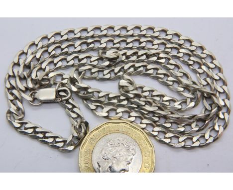 Boxed 22'' silver neck chain, 15.8g. P&amp;P Group 1 (£14+VAT for the first lot and £1+VAT for subsequent lots) 