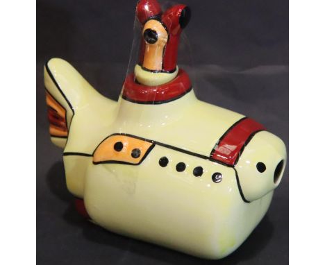 Lorna Bailey submarine teapot, H: 15.5cm. P&amp;P Group 2 (£18+VAT for the first lot and £3+VAT for subsequent lots) 