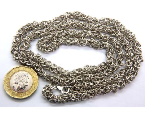 Silver neck chain, L: 75 cm, 63g. P&amp;P Group 1 (£14+VAT for the first lot and £1+VAT for subsequent lots) 