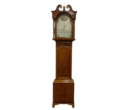 Benjamin Bothamley of Boston (Lincs)-Early 19th century oak and mahogany 8-day longcase clock c 1820,  with a swan neck pedim
