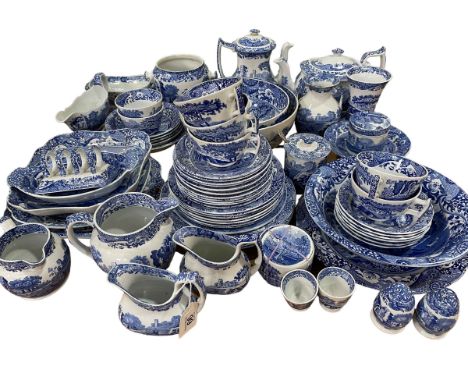 Collection of blue and white Copeland Spode Italian, approximately 75 pieces.