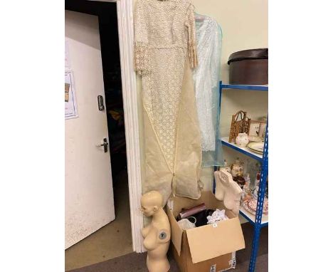 Vintage wedding gowns, part mannequin, handbags, veils, etc.