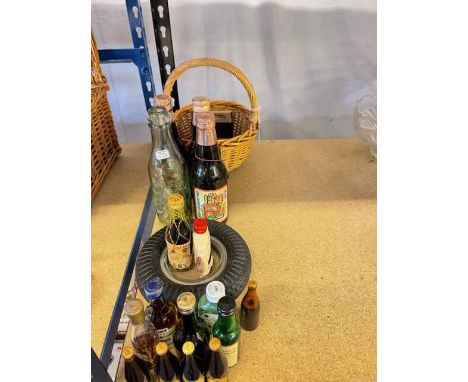 Carboy bottle, vintage beer bottles, miniatures, etc.