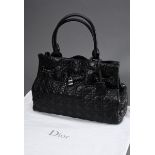 Christian Dior Tasche "Chri Chri", schwarzes gestepptes Cannage Lammleder, anthrazitfarbene Hardwar
